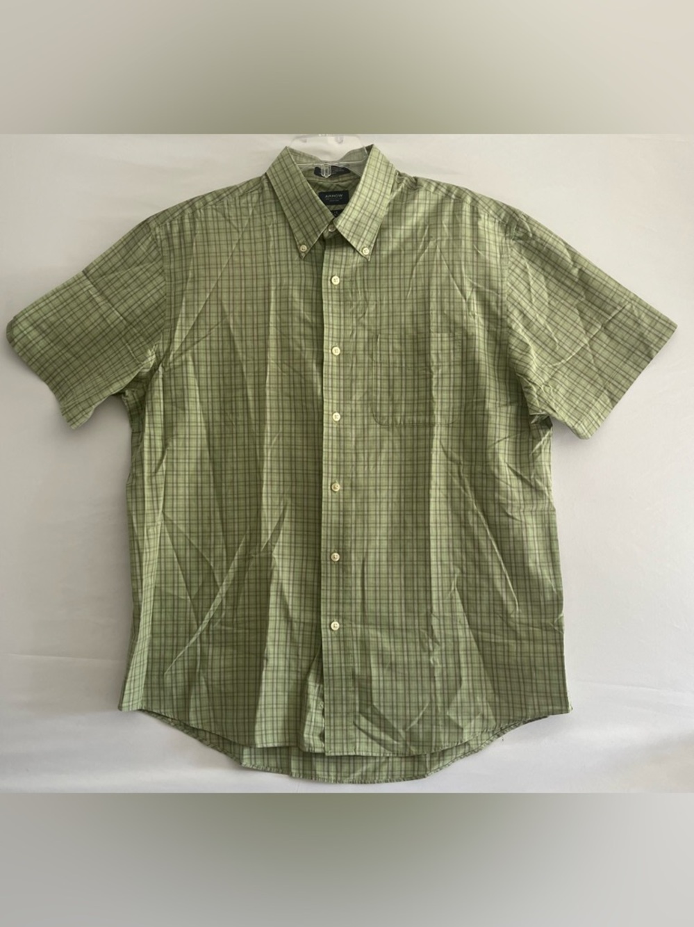 Sage Green Plaid Short Sleeve // Modern Academia Arrow Button Down